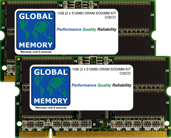1GB (2 x 512MB) DRAM SODIMM MEMORY RAM KIT FOR CISCO 7200 SERIES ROUTERS (MEM-NPE-G1-1G)